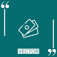 Poster - cash vector icon Linear icon. Editable stroke line