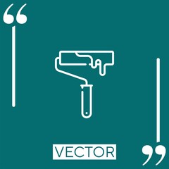 Poster - paint roller vector icon Linear icon. Editable stroke line
