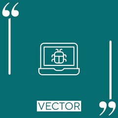 Poster - bug vector icon Linear icon. Editable stroke line