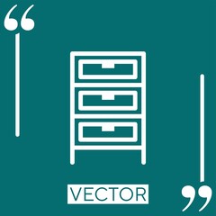 Poster - cabinet vector icon Linear icon. Editable stroke line