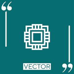 Poster - cpu vector icon Linear icon. Editable stroke line