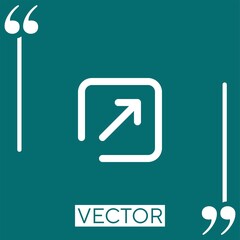 Poster - diagonal arrow vector icon Linear icon. Editable stroke line