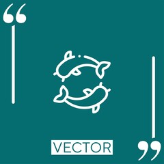 Poster - koi fish vector icon Linear icon. Editable stroke line