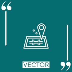 Poster - location vector icon Linear icon. Editable stroke line