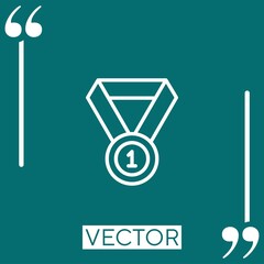 Poster - medal vector icon Linear icon. Editable stroke line