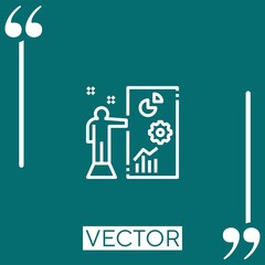 Poster - project vector icon Linear icon. Editable stroke line