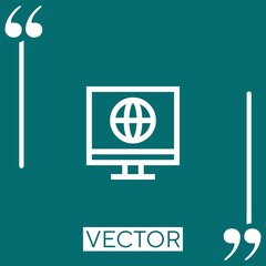 Poster - computer vector icon Linear icon. Editable stroke line