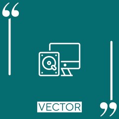 Poster - computer   vector icon Linear icon. Editable stroke line