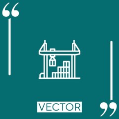 Poster - crane vector icon Linear icon. Editable stroke line