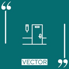 Poster - door vector icon Linear icon. Editable stroke line