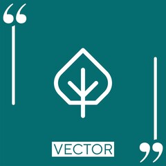 Poster - leaf vector icon Linear icon. Editable stroke line