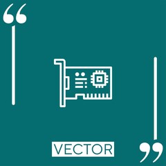 Poster - network interface card vector icon Linear icon. Editable stroke line