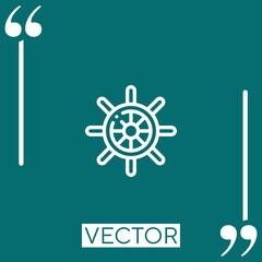 Poster - steering wheel vector icon Linear icon. Editable stroke line