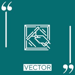 Poster - window vector icon Linear icon. Editable stroke line