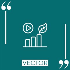 Poster - bar chart vector icon Linear icon. Editable stroke line