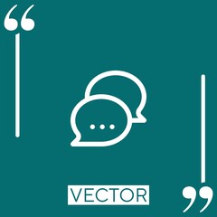Poster - chat bubble vector icon Linear icon. Editable stroke line