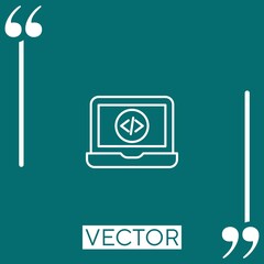 Poster - code vector icon Linear icon. Editable stroke line