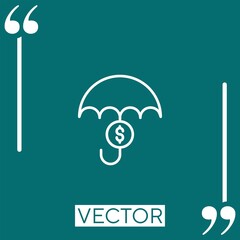 Poster - insurance vector icon Linear icon. Editable stroke line