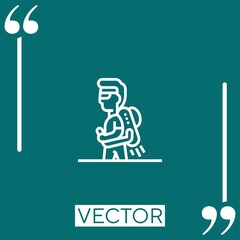 Poster - jet pack vector icon Linear icon. Editable stroke line