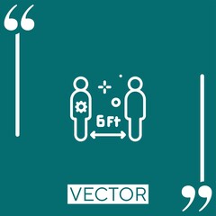 Poster - keep distance vector icon Linear icon. Editable stroke line
