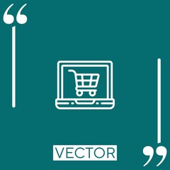 Poster - laptop vector icon Linear icon. Editable stroke line