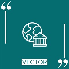 Poster - worldwide vector icon Linear icon. Editable stroke line