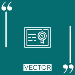 Poster - certificate vector icon Linear icon. Editable stroke line