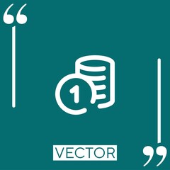 Poster - coins vector icon Linear icon. Editable stroke line