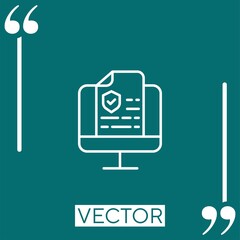 Poster - insurance vector icon Linear icon. Editable stroke line
