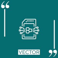 Poster - memory card vector icon Linear icon. Editable stroke line