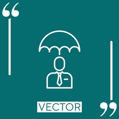 Poster - insurance vector icon Linear icon. Editable stroke line