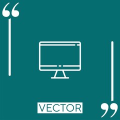 Poster - monitor vector icon Linear icon. Editable stroke line