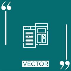 Poster - windowed vector icon Linear icon. Editable stroke line