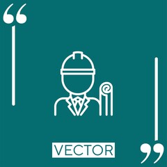 Poster - architect vector icon Linear icon. Editable stroke line