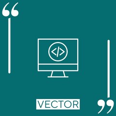 Poster - code vector icon Linear icon. Editable stroke line