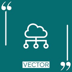 Poster - cloud computing vector icon Linear icon. Editable stroke line