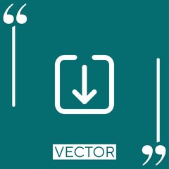 Poster - down arrow vector icon Linear icon. Editable stroke line