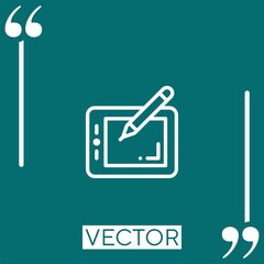 Poster - drawing tablet vector icon Linear icon. Editable stroke line