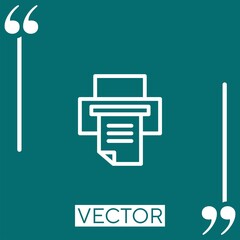 Poster - printer vector icon Linear icon. Editable stroke line