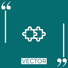 Poster - puzzle vector icon Linear icon. Editable stroke line