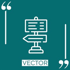 Poster - road sign vector icon Linear icon. Editable stroke line