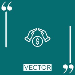 Poster - savings vector icon Linear icon. Editable stroke line
