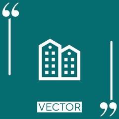 Poster - skyscraper vector icon Linear icon. Editable stroke line