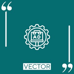Poster - cogwheel vector icon Linear icon. Editable stroke line