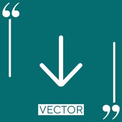 Poster - down arrow vector icon Linear icon. Editable stroke line