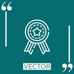 Poster - medal vector icon Linear icon. Editable stroke line