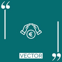 Poster - money   vector icon Linear icon. Editable stroke line