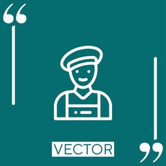 Poster - painter vector icon Linear icon. Editable stroke line
