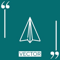 Poster - paper plane vector icon Linear icon. Editable stroke line