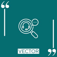 Poster - call center agent vector icon Linear icon. Editable stroke line
